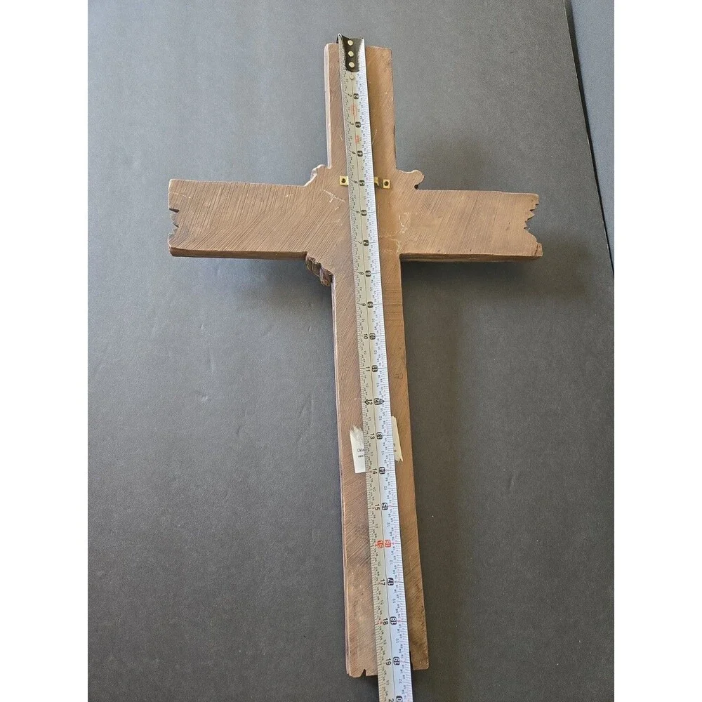 JESUS Barbed Wire Religious Lifelike Cross 20x12 weighted Wall Plaque Resin